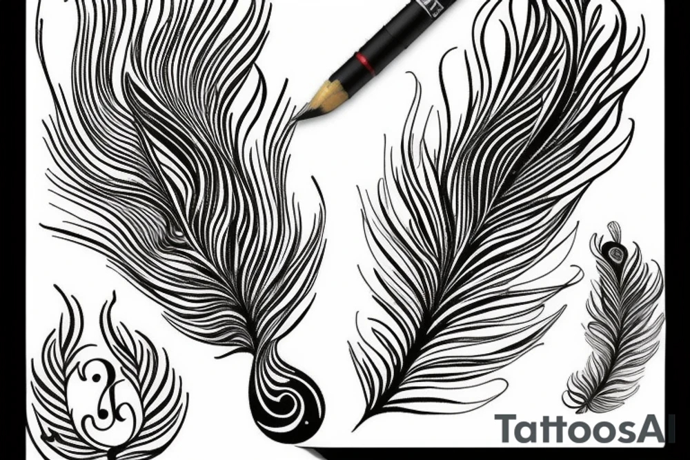 peacock feather મોહન WITH tattoo idea