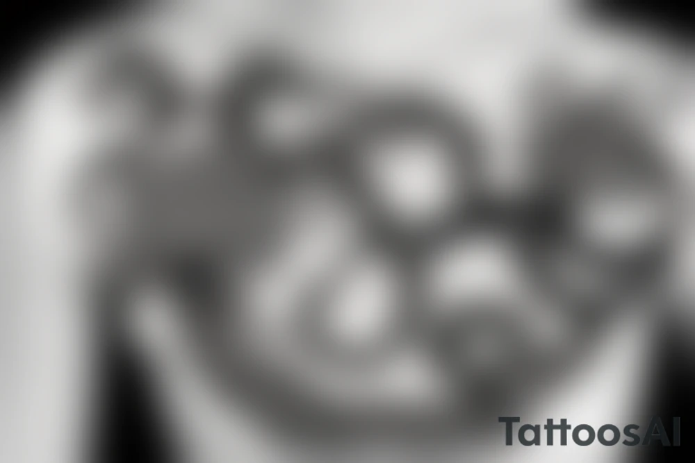 ocean sunrise over left chest compass and octopus tattoo idea