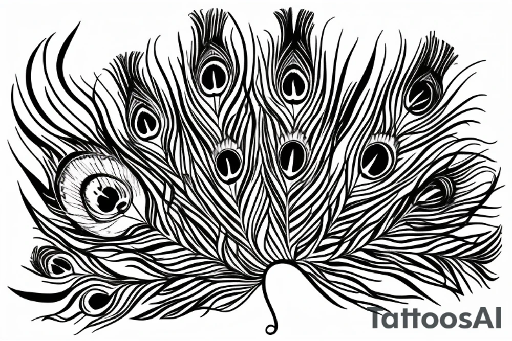 peacock feather with mohan TEXT tattoo idea