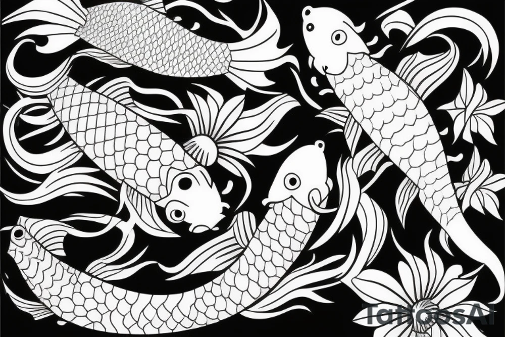 koi fish one tattoo idea