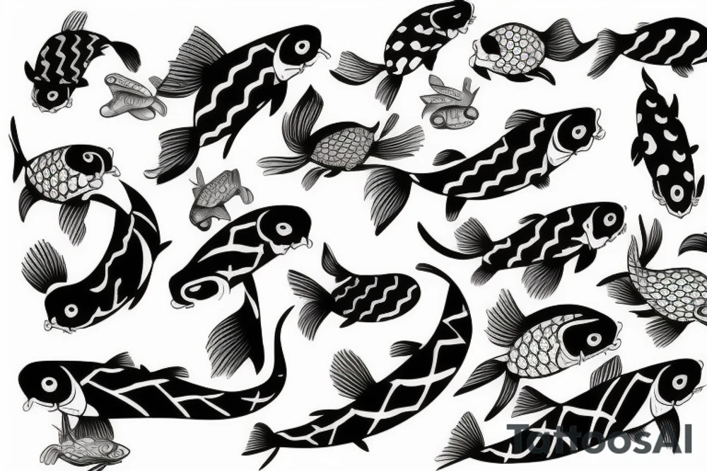 koi fish one tattoo idea