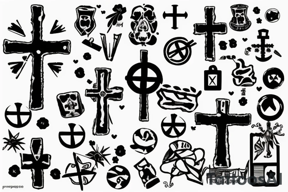 Amsterdam three crosses symbol tattoo idea