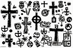 Amsterdam three crosses symbol tattoo idea