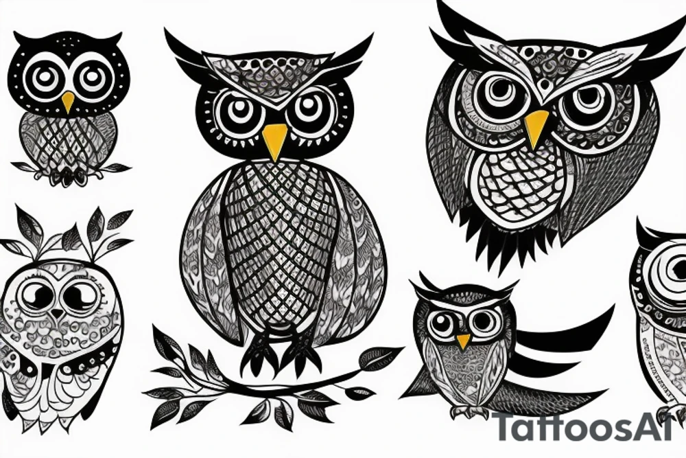 Owl with a mystique tattoo idea
