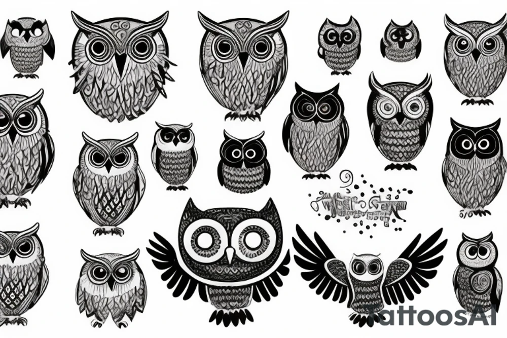 Owl with a mystique tattoo idea