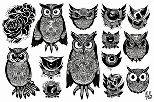Owl with a mystique tattoo idea