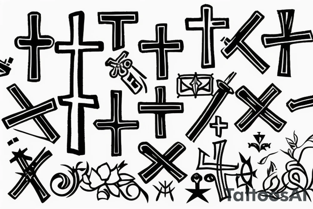 Amsterdam three crosses symbol tattoo idea
