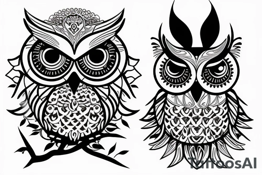 Owl with a mystique tattoo idea