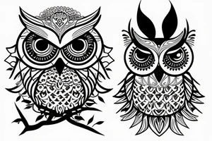 Owl with a mystique tattoo idea