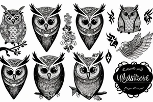Owl with a mystique tattoo idea