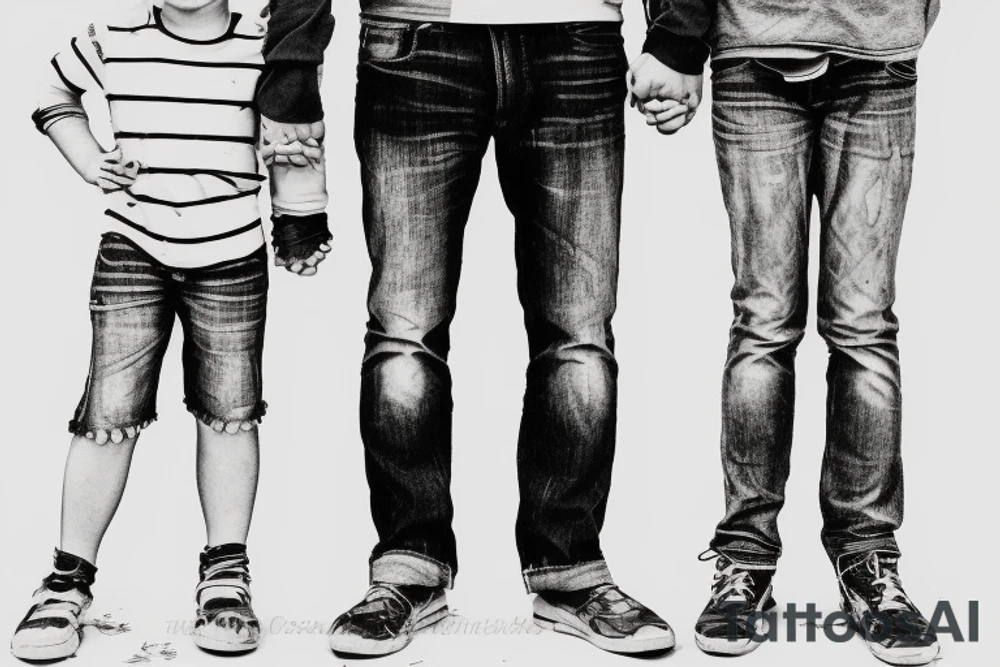 Father and son walk hand in hand tattoo idea