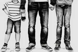 Father and son walk hand in hand tattoo idea