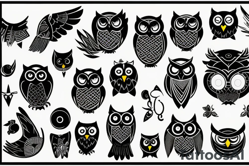 Owl with a mystique tattoo idea