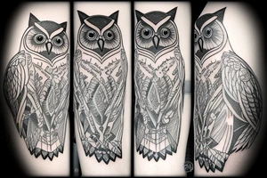 Owl on three tattoo idea