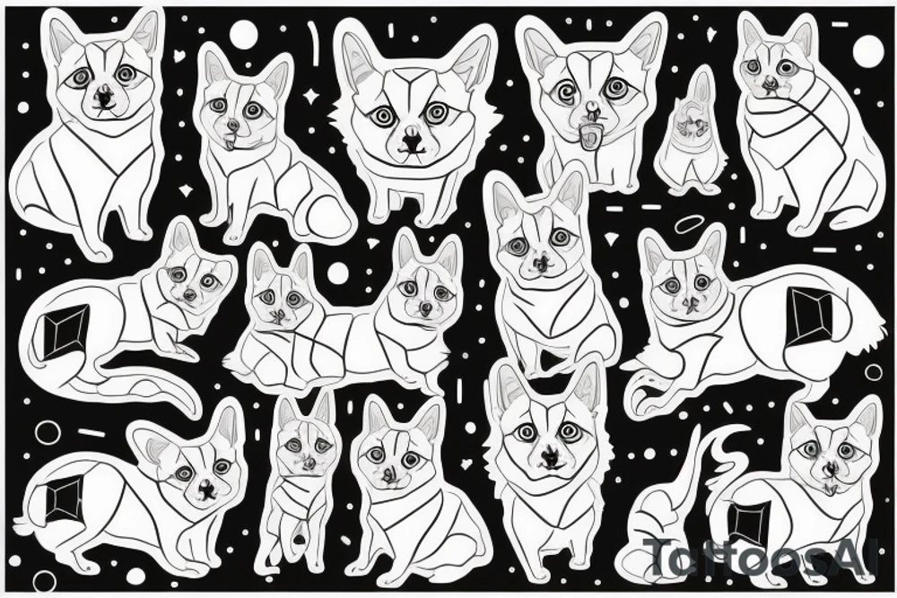 Corgi with Thai cat tattoo idea