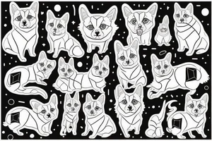 Corgi with Thai cat tattoo idea
