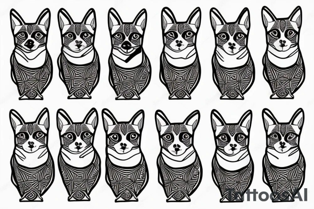 Corgi with Thai cat tattoo idea