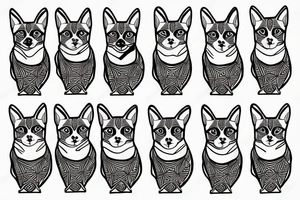 Corgi with Thai cat tattoo idea