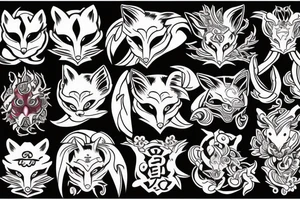 Fox man with 9 tails tattoo idea