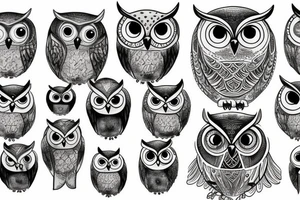 Owl on three tattoo idea