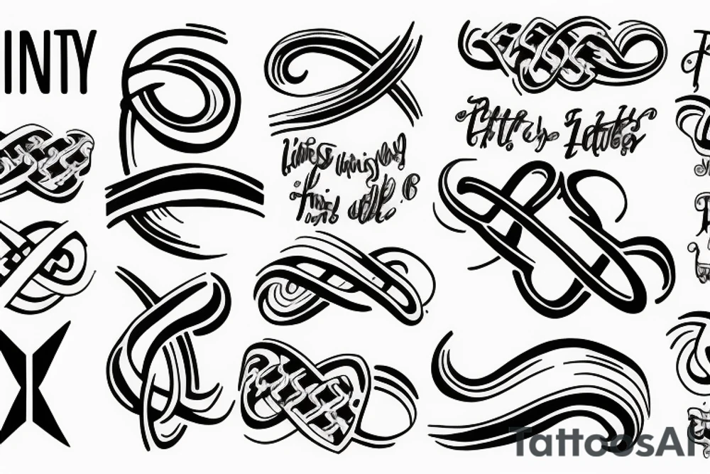 infinity text tattoo idea