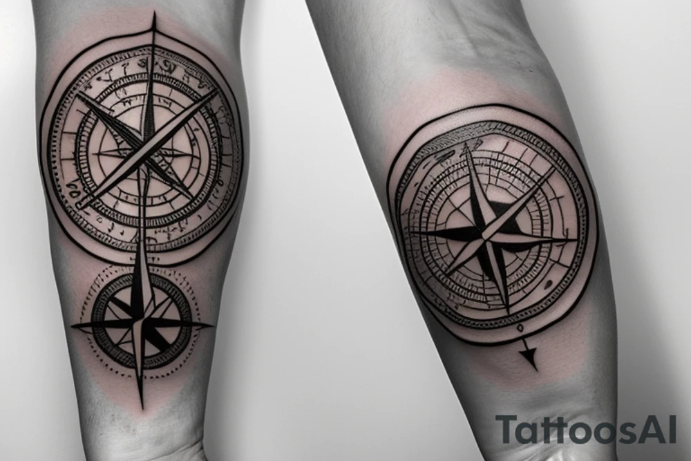 compass + lighthouse tattoo idea