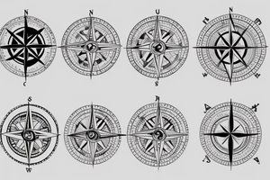 compass + daughters tattoo idea