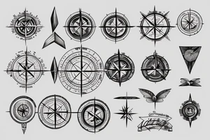 compass + daughters tattoo idea