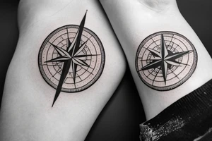 compass + daughters birth tattoo idea