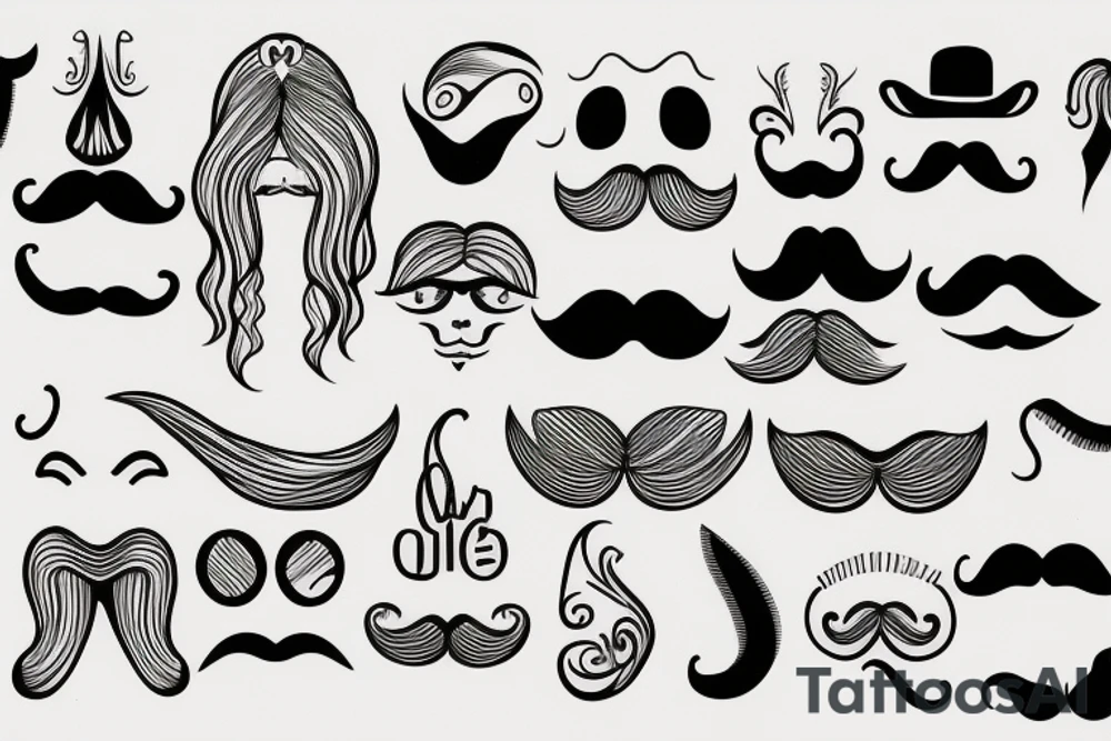 A woman pulls out her mustache tattoo idea