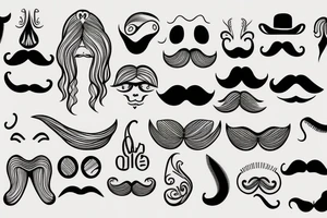 A woman pulls out her mustache tattoo idea