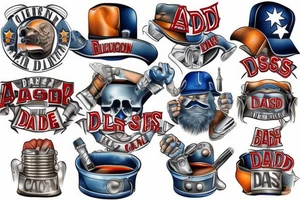 Blue collar American badass dad tattoo idea
