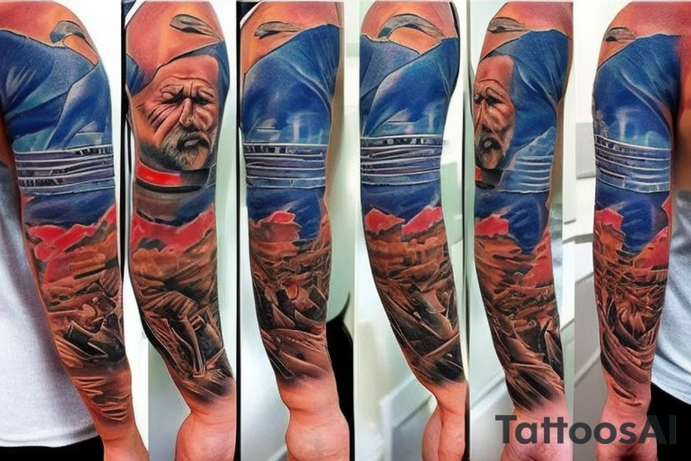 Blue collar American badass dad tattoo idea