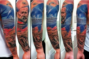 Blue collar American badass dad tattoo idea