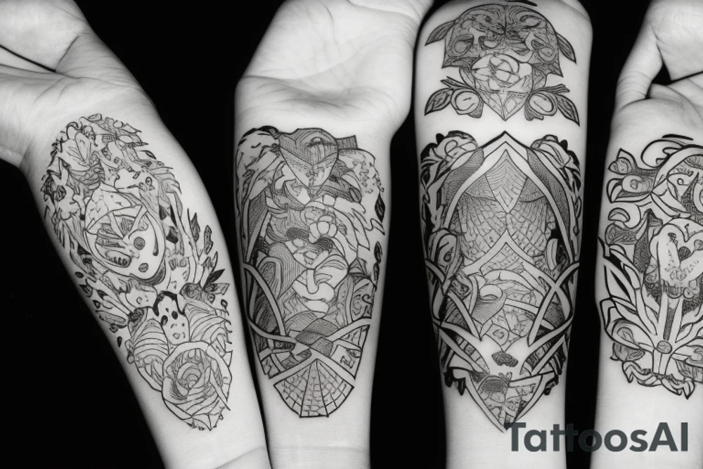 Husband wife and son and daughter tattoo idea