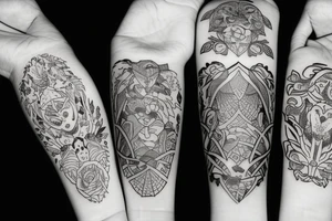 Husband wife and son and daughter tattoo idea