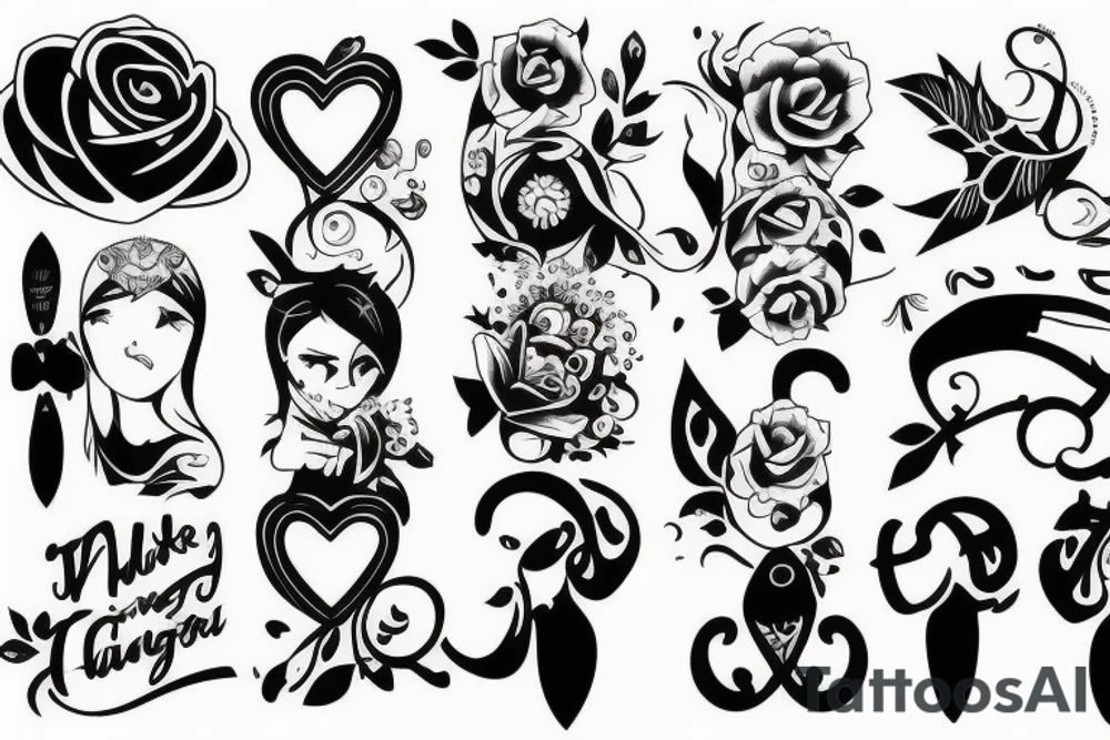 Husband wife and son and daughter tattoo idea