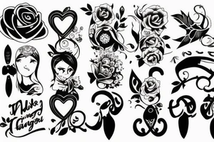 Husband wife and son and daughter tattoo idea