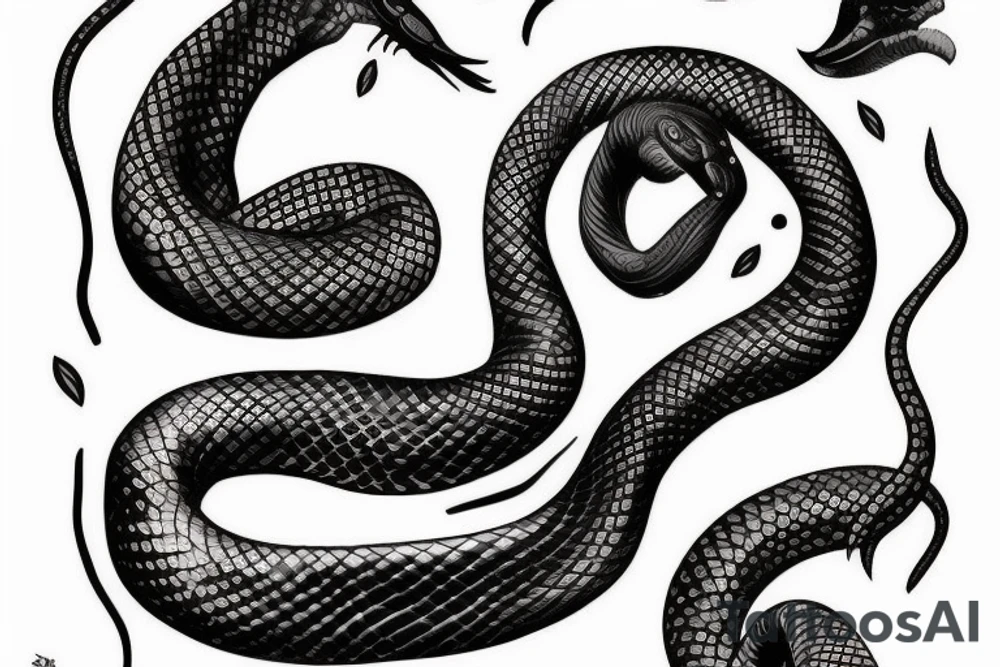 Gentile detailed perfect black snake tattoo idea