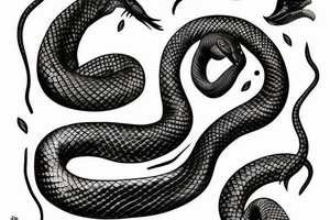 Gentile detailed perfect black snake tattoo idea