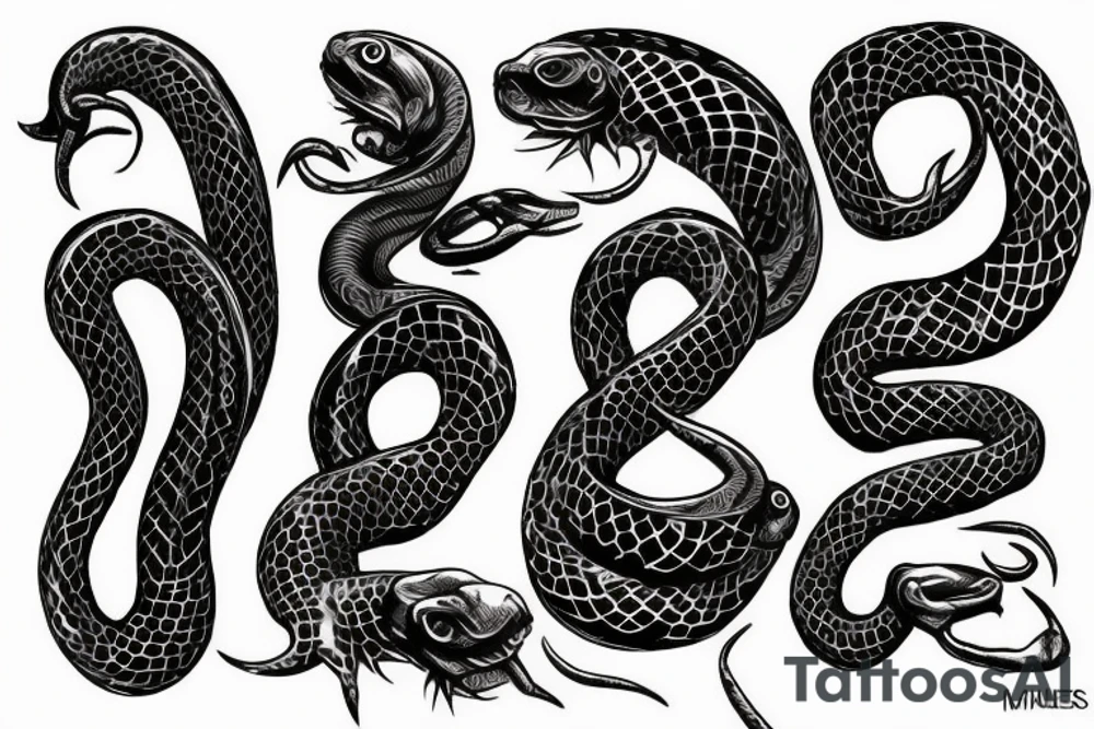 Gentile detailed perfect black snake tattoo idea