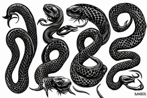 Gentile detailed perfect black snake tattoo idea