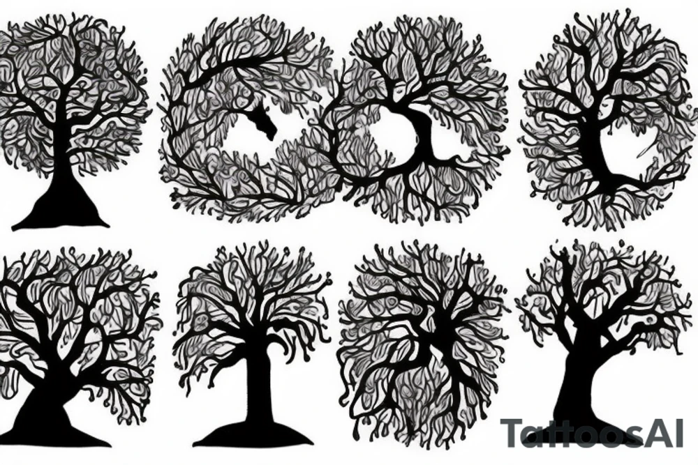 Horse lake tree tattoo idea