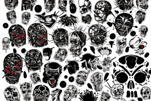 Trash polka horror hellraiser tattoo idea