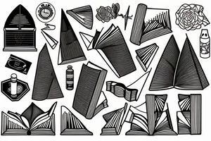 Mountains, Piano, Books, Travel tattoo idea