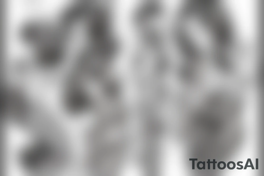 quirky line drawing of 3 women dancing tattoo idea