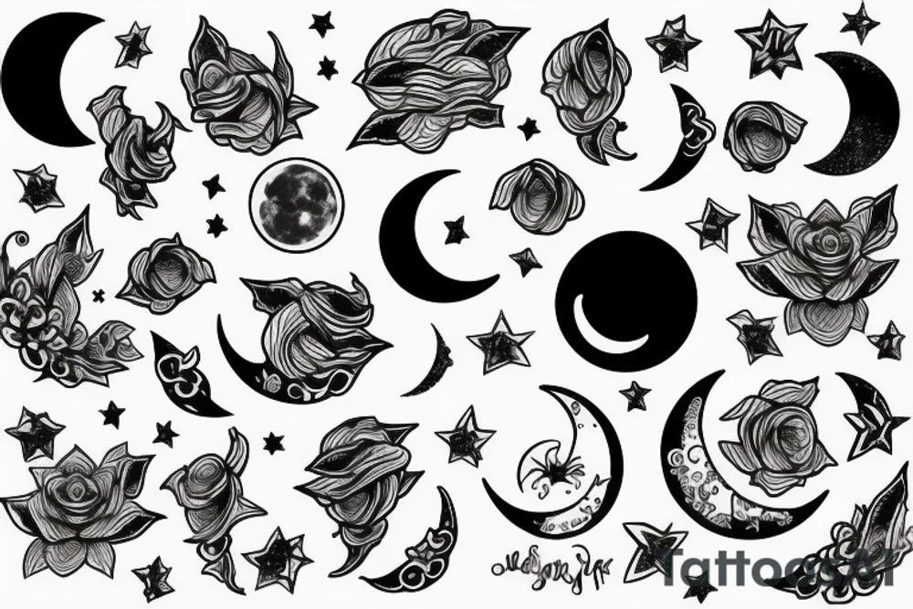 The moon gives light tattoo idea