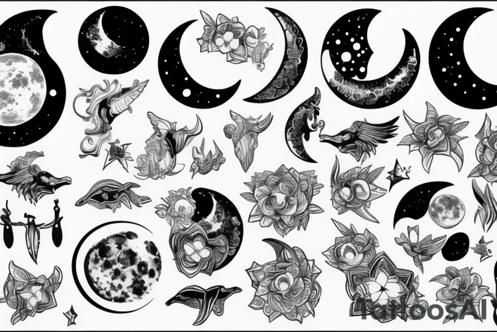 The moon gives light tattoo idea
