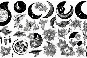 The moon gives light tattoo idea