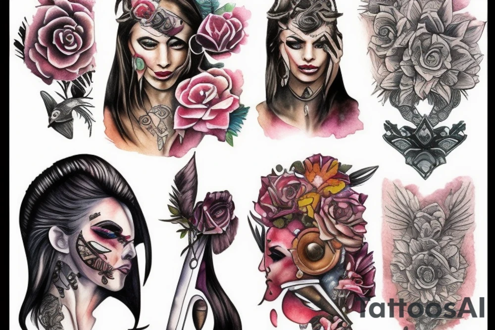 women warrior tattoo idea